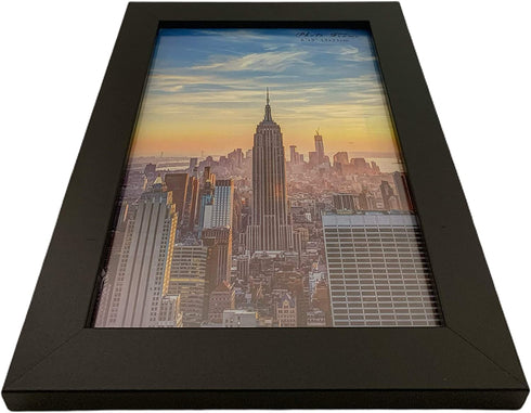 Frame Amo 6x9 Black Modern Picture Frame, 1 inch Border, Glass Front, for Wall or Table (1)