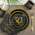 50th Birthday Plates and Napkins and Cups Sets Serves 30, 9" Dinner Paper Plates 7" Dessert Paper Plates 9 oz Cups 3 Ply Napkins 50th Birthday Party Supplies and Decorations for Men and Women