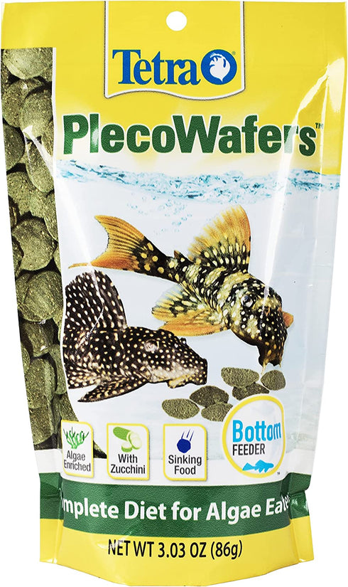 Tetra PlecoWafers 86 Grams, Nutritionally Balanced Fish Food For Algae Eaters