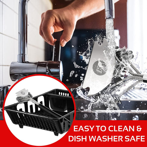 KP Grill Brush and Scraper Bristle Free 2 in 1 Safe Grill Cleaner Design No Bristles in Your Food BBQ Brush Smart Super Grip Handle & Bonus Metal Hanger Best Grill Cleaning Kit +3 eBooks