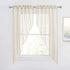 RYB HOME Curtain Tier and Swag Set, Privacy Sheer Curtains Window Treatment Drapes Light & Airy Voile Panels for Bedroom / Kitchen / Farmhouse Garden, 36 x 63-inch Each, 2 Pcs, Warm Beige