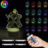 Lampeez Kids 3D Ice Hockey Player Night Light Optical Illusion Lamp with 16 Colors Remote Control Changing Birthday Gift Idea for Boys and Girls