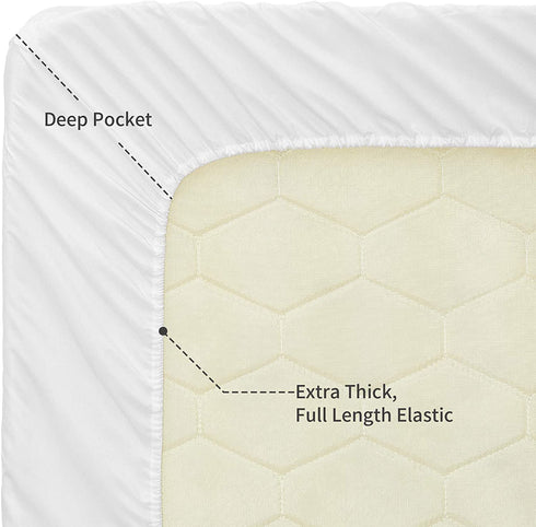 Love's cabin Full Size Sheet Sets White, Luxury Brushed Microfiber 1800 TC Bed Sheets for Full Size Bed, Wrinkle & Fade Resistant 4 Piece Sheet Set (1 Flat Sheet,1 Fitted Sheet,2 Pillow Cases)