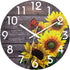 Lumuasky Sunflowers Wooden Wall Clock, 12 Inch Battery Operated Silent Non Ticking Round Retro Decorative Clock for Bathroom, Bedroom, Living Room, Kitchen, Office, School (Butterfly)