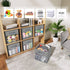 DIMJ Cube Storage Bins, 3 Packs Clear Window Fabric Storage Bin Organizer for Closet Shelves Home Storage Cubes Organizer with Handles