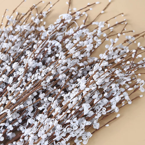 Starryle 10Pcs 29.5'' Long Artificial Jasmine Flowers Fake Flowers for Decoration Faux Winter Jasmines Branches for Home Living Room Kitchen Office Hotel Wedding DIY Decor (White)