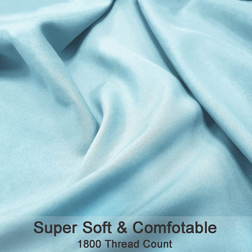 Mejoroom Full Bed Sheet Set - Super Soft Brushed Microfiber 1800 Thread Count Full Sheets with 15 inch Deep Pocket - Wrinkle Free - Breathable and Hypoallergenic - 4 Piece(Full, Aqua)