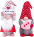 2PCS Mother's Day Gnome Decor, Handmade Scandinavian Plush Craft Tomte Swedish Gnome Elf Dwarf Doll Envelope I Love Mom Faceless Doll Decorations Gift for Mom