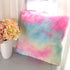 Pink Cute Decorative Throw Pillows Covers Pack of 2 Soft Fluffy Blush Faux Fur Large Throw Pillow for Couch Bed Decor Sofa Comfy Chair for Bedroom Rainbow Girls Cuddle Cushion 18x18