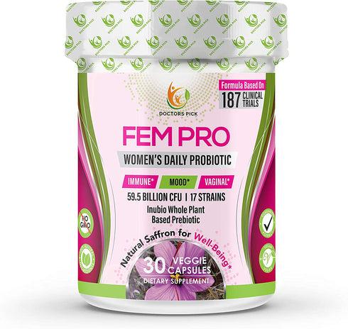 Doctors Pick Fem Pro Women’s Daily Probiotic, 30 Capsules, 1 Month Supply