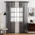FINECITY Silver and Black Curtains for Living Room - Printed Silver Foil Artistic Tree Branch Sheer Curtains Black 96 Inch Length Privacy Window Curtain Set of 2 Panels, 52 x 96 Inch, Silver Black