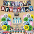 Demon Slayer Birthday Party Supplies 46PCS Japanese Anime Theme Decorations for Boys Dorm 20pcs Balloons, 1pc Happy Birthday Banner, 24pcs Cupcake Toppers, 1pc Huge Manga Cake Toppers for Fans