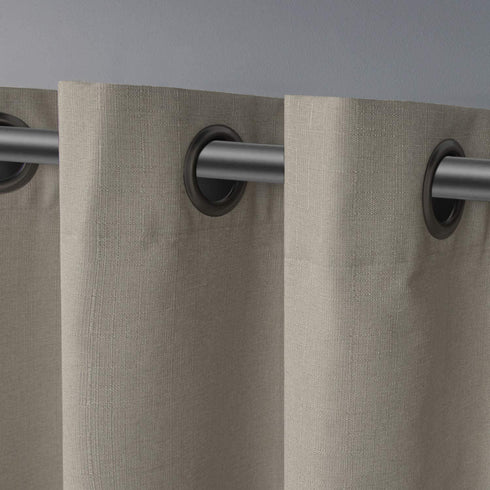 Exclusive Home Curtains EH7968-02 2-96G Loha Linen Grommet Top Curtain Panel Pair, 54x96, Beige
