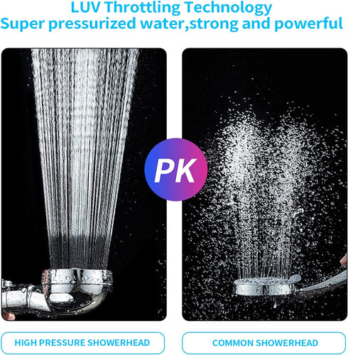 Shower Head,The third generation Hand Shower,shower head,Angle adjustable Increase Pressure and Save Water,Equipped with Explosion-proof Encryption Hose and Shower Head Bracket