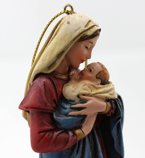 Gifts Of Faith 5-inch Mother's Kiss Mary Statue Ornament Figure with Infant Baby Jesus (PC289)