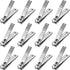 12 Pieces Stainless Steel Nail Clipper Bulk Pack Set Silver Nail Cutter Fingernails and Toenail Clipper Cutter for Women Men