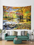 YISURE Nature Tapestry Wall Hanging Fall Forest Waterfall Wall Tapestry Tree Scenic Landscape Blanket for Bedroom Window Living Room Dorm Art Home Office Decoration, Large Size 80''(W)x71''(L)