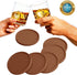 Large Drink Coasters - Absorbs Moisture and Prevents Table Damage, Modern Brown Rubber Coaster with Non-Slip Bottom for Drinking Glasses, 6 Pack