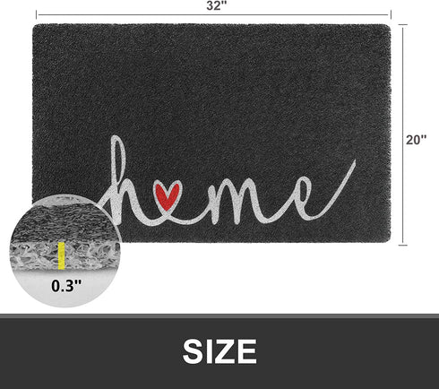HAVARGO Door Mat 20"x32" Indoor Outdoor Low-Profile Front Doormat for Entry Rug Waterproof Easy Clean Welcome Mats Shoe Scraper Inside Outside Bathroom, Patio, High Traffic Area¦