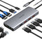 USB C Docking Station Dual Monitor, 11 in 1 Laptop Docking Station USB C Hub Dual HDMI Adapter Dongle with Gigabit Ethernet 2 HDMI VGA 5 USB PD Audio for HP/Dell/Lenovo/Surface/Chromebook/Thinkpad