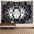 Likiyol Sun and Moon Tapestry Burning Sun with Star Tapestry Psychedelic Tapestry Black and White Mystic Tapestry Wall Hanging