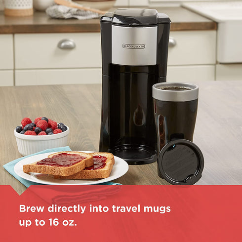 BLACK+DECKER Single Serve Coffeemaker, Black, CM618