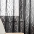 FINECITY Silver and Black Curtains for Living Room - Printed Silver Foil Artistic Tree Branch Sheer Curtains Black 96 Inch Length Privacy Window Curtain Set of 2 Panels, 52 x 96 Inch, Silver Black