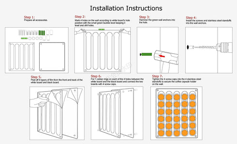 Pemtow Wall-Mount K Cup Coffee Pod Holder Organizer, Double-Deck Acrylic Coffee Pods Storage for Small Spaces, Holds 35 Pods (Capsules Not Included)