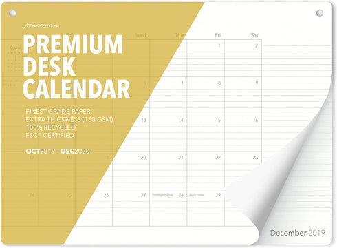 Elegant Desk Calendar 2021-2022 - Runs from July 2021 Through December 2022 - 17.8" x 13" - Wall Calendar - Desk Pad Monthly Planner