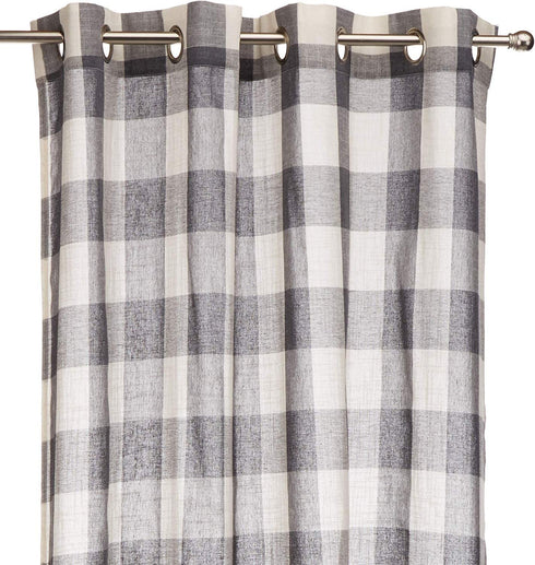 LORRAINE HOME FASHIONS, Gray, Courtyard Grommet Window Curtain Panel, 53" x 63"