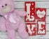 Ornativity Red Wooden Love Blocks - Valentine's Day Romantic Heart Wood Letters Block Decoration Sign with Hearts for Mantel Shelf Over Fireplace, Table Top, Home and Office