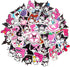 Kuromi and My Melody Stickers Pack| 50pcs Cute My Melody Kuromi Sanrio Stickers for Laptop Water Bottle Travel Case Phone Skateboard - Vinyl Waterproof Kawaii Stickers for Kids Adults Teens Girls