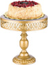 URANMOLE 18K Gold Antique Metal Cake Stand, Round Cupcake Stands, Wedding Birthday Party Dessert Cupcake Pedestal/Display/Plate 12
