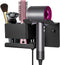 Hair Dryer Holder Wall Mounted, BOJDOPIE Blow Dryer Organizer for Bathroom, Aluminum Alloy Multi-Functional Hair Dryer Rack for Dyson Supersonic, Morden Black