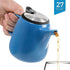 Tealyra - Daze Ceramic Teapot in Blue - 27-ounce (2-3 cups) - Small Stylish Ceramic Teapot with Stainless Steel Lid and Extra-Fine Infuser To Brew Loose Leaf Tea