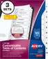 Avery 10-Tab Dividers for 3-ring Binders, Customizable Table of Contents, Classic White Tabs, 1 Set (11077)