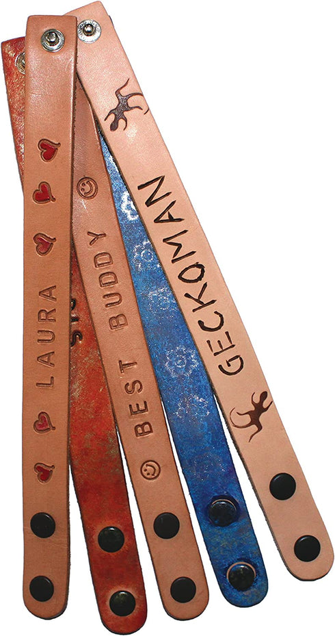 Realeather, Natural Narrow Leather Wristbands, 8-Pack, 8 Count