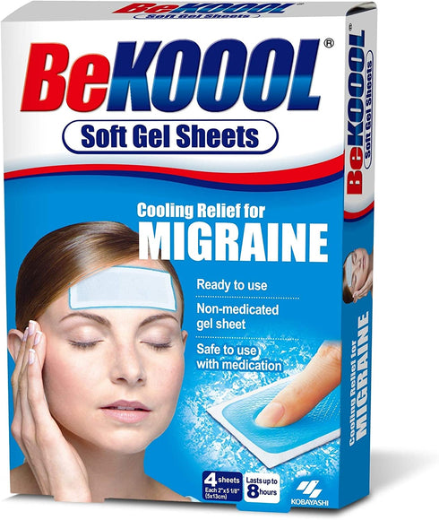 BeKOOOL Migraine Gel Sheets - 4 Count