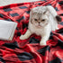Touchat Fleece Throw Blanket, Buffalo Plaid Flannel Throw Blanket for Couch Sofa Bed, 50'' x 70'' Super Soft Warm Fuzzy Plush Blankets Decor, Lightweight Cozy Travel Camping Blanket (Red & Black)