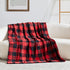 Touchat Fleece Throw Blanket, Buffalo Plaid Flannel Throw Blanket for Couch Sofa Bed, 50'' x 70'' Super Soft Warm Fuzzy Plush Blankets Decor, Lightweight Cozy Travel Camping Blanket (Red & Black)
