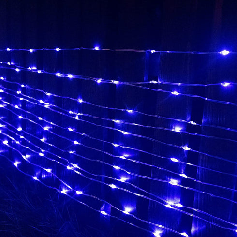 Super Bright Solar String Lights Outdoor Waterproof 2-Pack Each 46ft 120 LED Solar Fairy Lights PVC Wire 8 Modes Christmas Lights for Tree Patio Garden Yard Party Pathway Decoration (Blue)