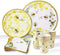 Bumble Bee Tableware Party Decorations | Paper Plates, Napkins, Beverage Cups | Baby Shower Gender Reveal Neutral Supplies, Birthdays and Weddings, Honeycomb, Yellow Floral, Gold Foil, Serves 16