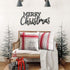Christmas Pillow Covers 18x18 Inches Set of 4 Red Ticking Striped Merry Christmas Falala Merry&Bright Cushion Case Decoration for Sofa Couch Holiday Decor