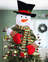 Christmas Tree Topper Snowman Hugger - Xmas Holiday Winter Wonderland Party Decoration Ornament Supplies