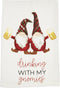 Mud Pie Alcohol Christmas Towel, Gnomies, 26" x 16.5"