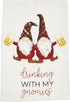 Mud Pie Alcohol Christmas Towel, Gnomies, 26" x 16.5"