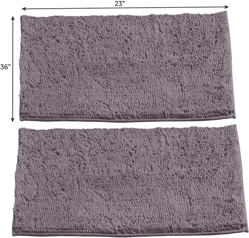LuxUrux Bathroom Rug Mat SetExtra-Soft Plush Bath mat Shower Bathroom Rugs 16 x 24 inch Set,1'' Chenille Microfiber Material, Super Absorbent. (23 X 36'', Mauve)