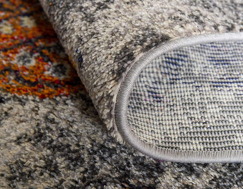 Unique Loom Vita Collection Modern Over-Dyed Center Medallion Vintage Area Rug, 2 ft (2 in) x 3 ft, Gray/Ivory
