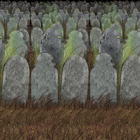 Beistle Graveyard Backdrop, 4' x 30'