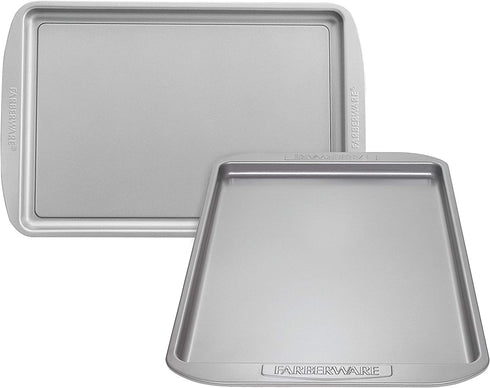 Farberware Nonstick Bakeware Set, Nonstick Cookie Sheets / Baking Sheets - 2 Piece, Gray